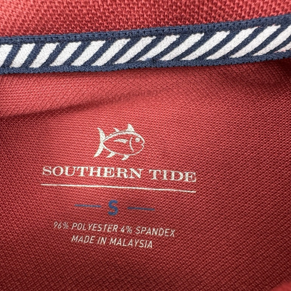 Southern Tide Mens Belfair LS Performance Polo Mineral Red 11104 Size S - Picture 4 of 6